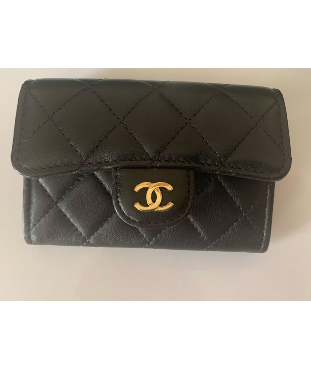 CHANEL Черная кожаная визитница, фото 9