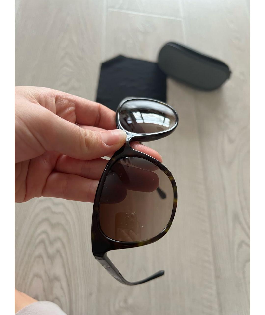 EMPORIO ARMANI Коричневые пластиковые солнцезащитные очки, фото 4