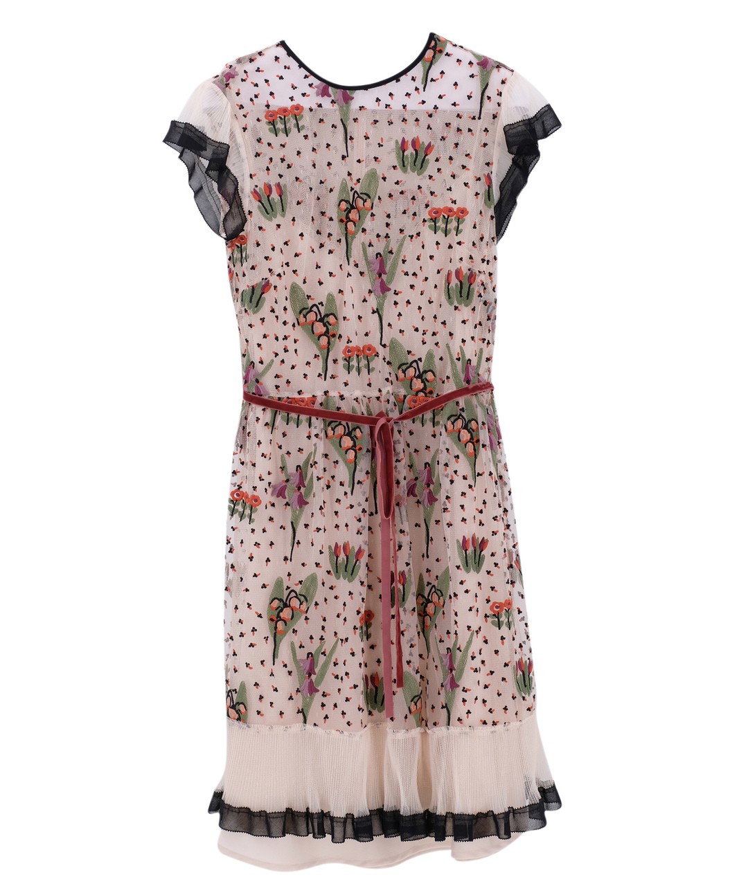 RED VALENTINO Бежевое полиэстеровое повседневное платье, фото 1