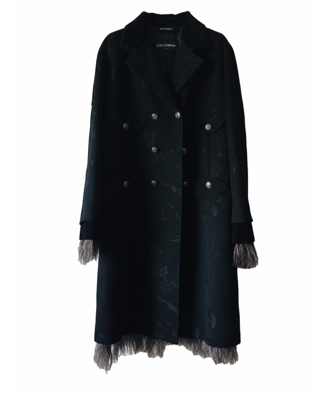 DOLCE&GABBANA Черное шерстяное пальто, фото 1