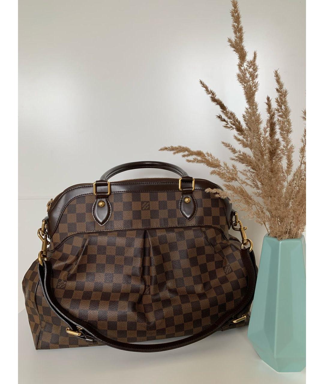 LOUIS VUITTON Коричневая кожаная сумка тоут, фото 8