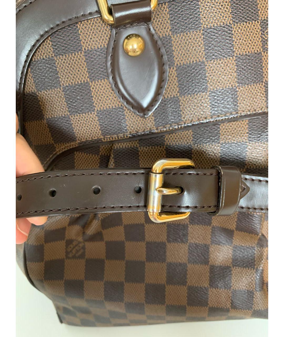 LOUIS VUITTON Коричневая кожаная сумка тоут, фото 3