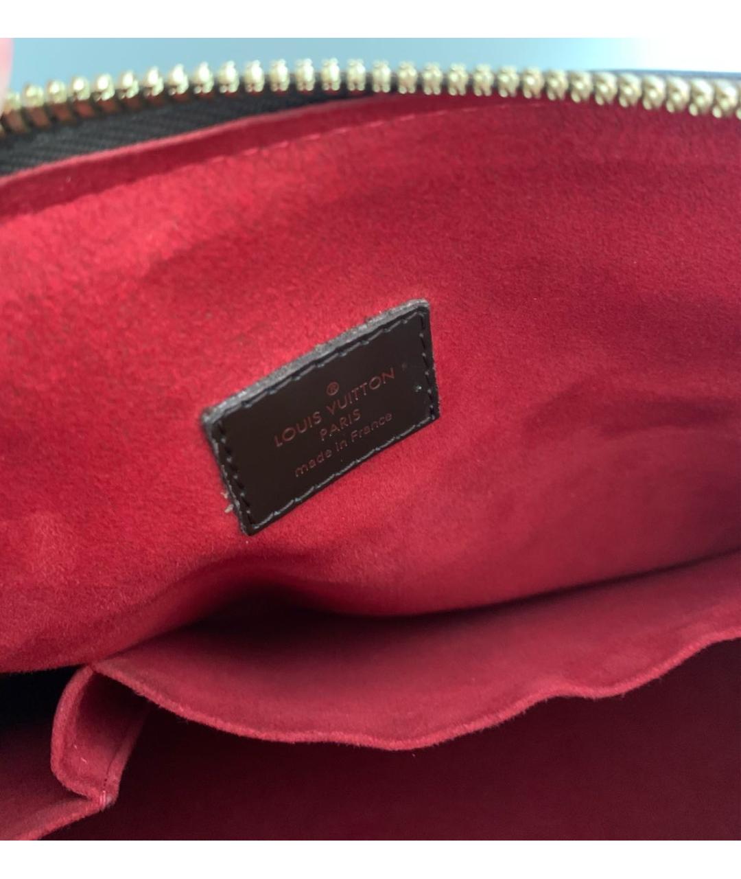 LOUIS VUITTON Коричневая кожаная сумка тоут, фото 7