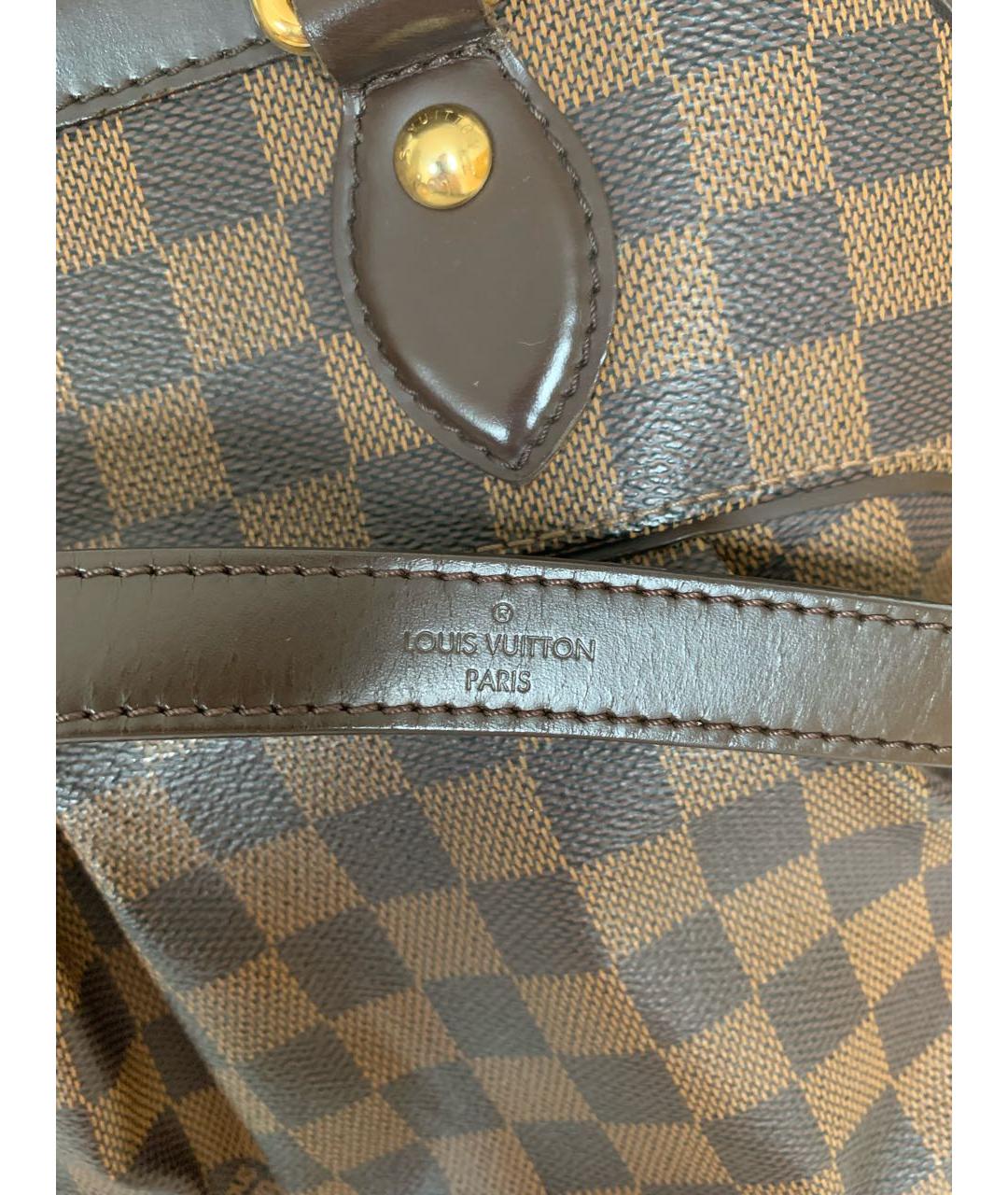 LOUIS VUITTON Коричневая кожаная сумка тоут, фото 4