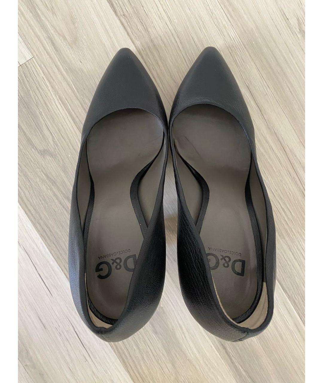 DOLCE&GABBANA Черные кожаные туфли, фото 3