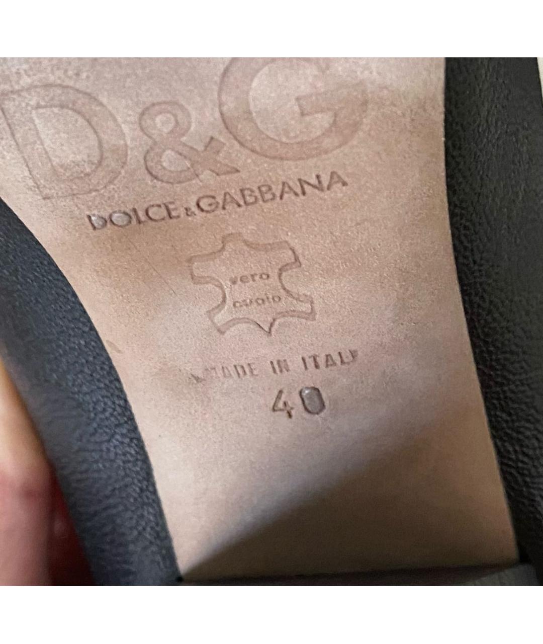 DOLCE&GABBANA Черные кожаные туфли, фото 7