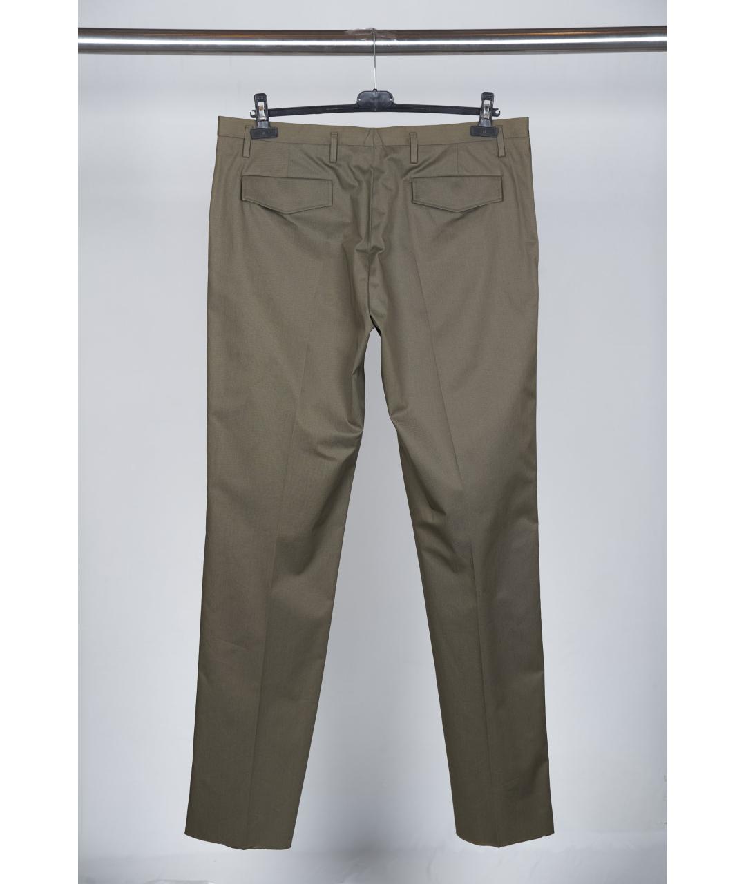 MARC JACOBS Зеленые хлопковые классические брюки, фото 2