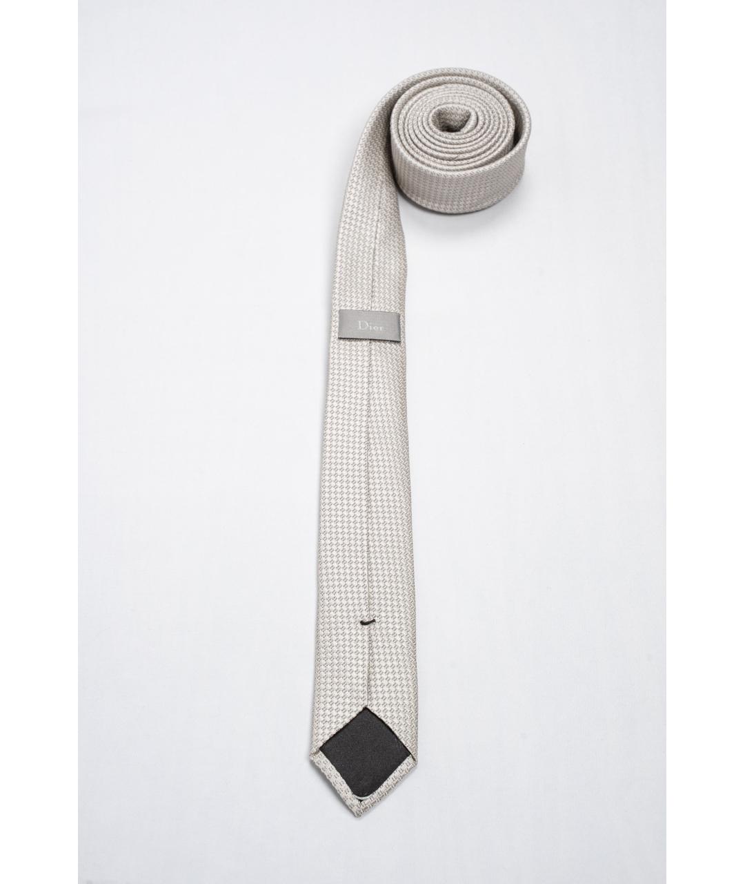 CHRISTIAN DIOR PRE-OWNED Серый шелковый галстук, фото 2