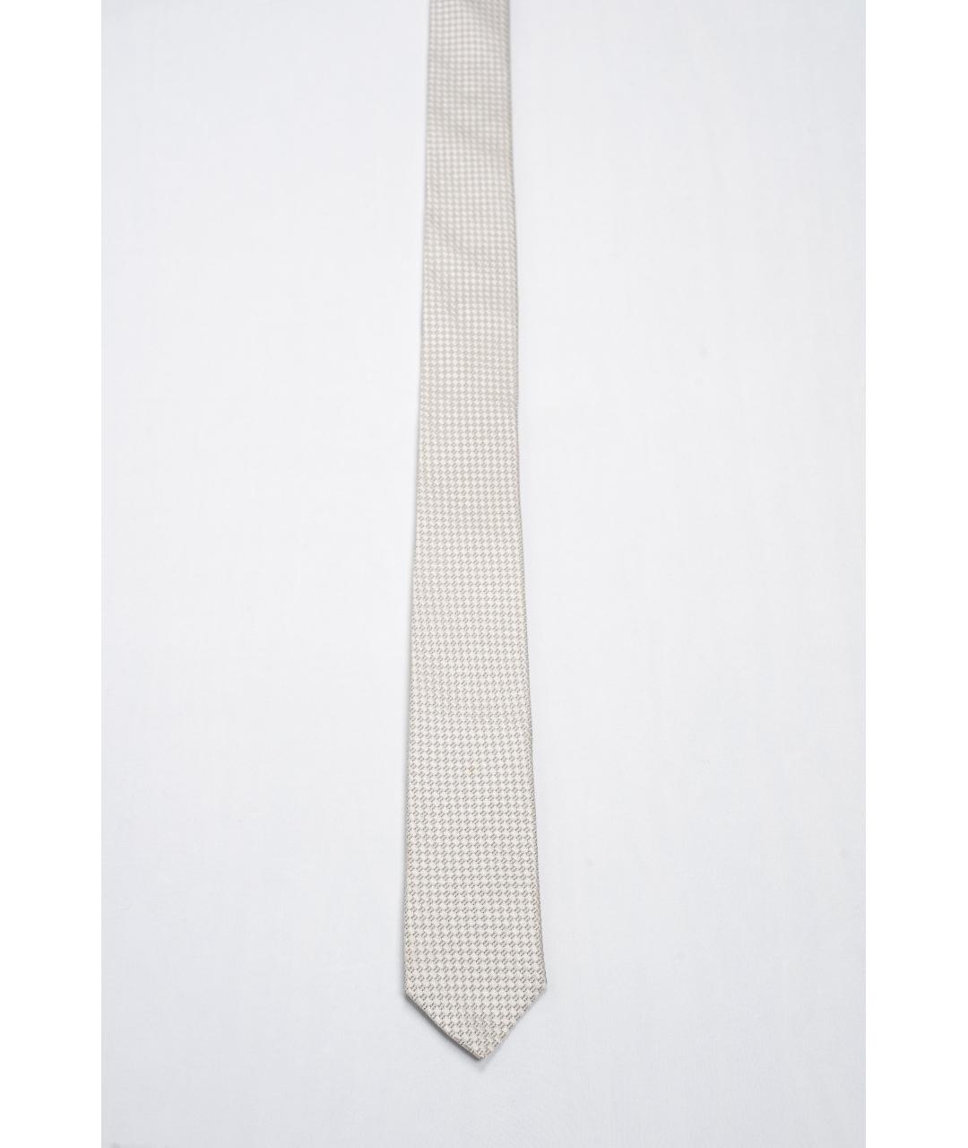 CHRISTIAN DIOR Серый шелковый галстук, фото 3