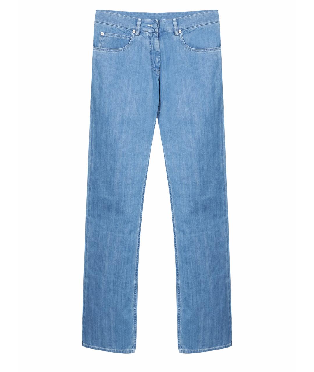 MAISON MARGIELA Голубые хлопковые прямые джинсы, фото 1