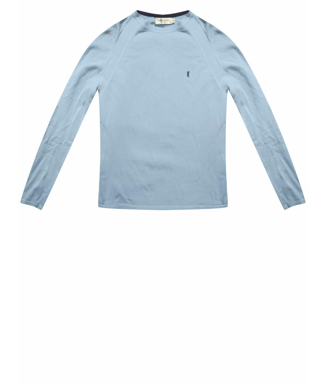 SAINT LAURENT Голубой хлопковый джемпер / свитер, фото 1