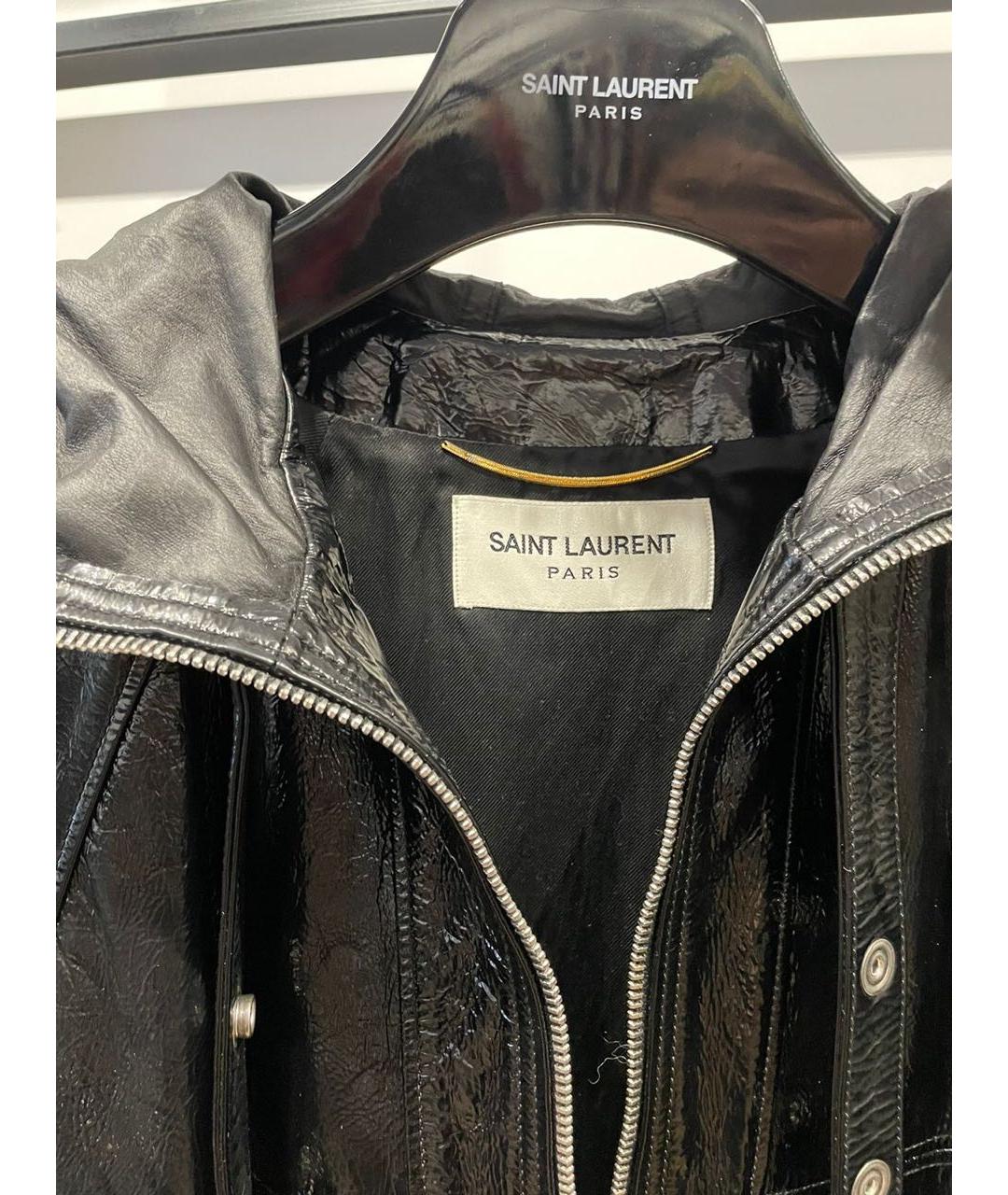 SAINT LAURENT Черная кожаная парка, фото 3