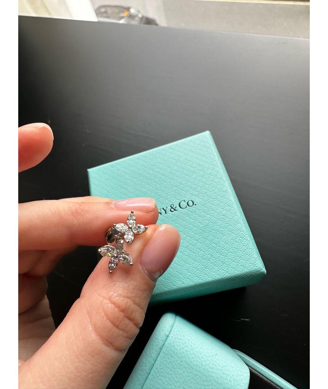 TIFFANY&CO Платиновые серьги, фото 7