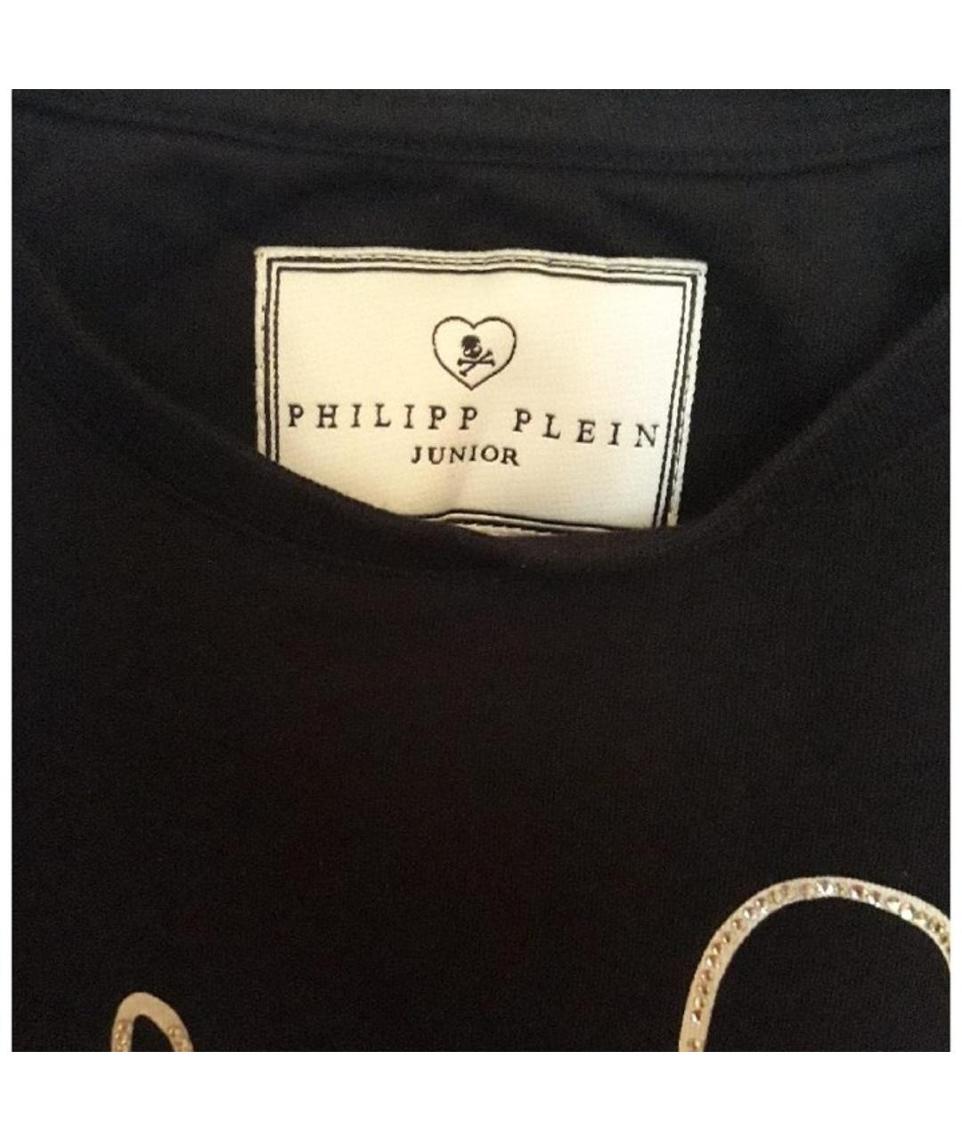 PHILIPP PLEIN JUNIOR Черный хлопковый детская футболка / топ, фото 4