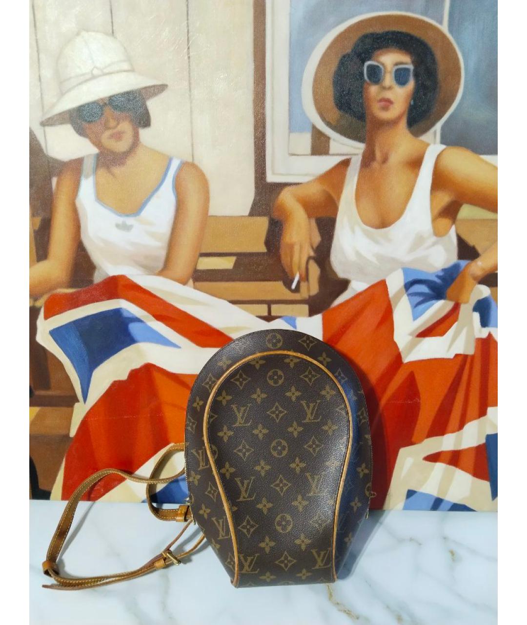 LOUIS VUITTON Коричневый кожаный рюкзак, фото 5