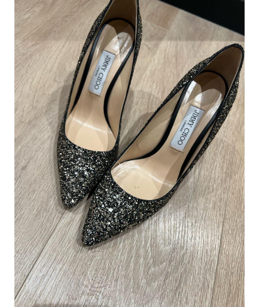 JIMMY CHOO Золотые кожаные туфли, фото 7