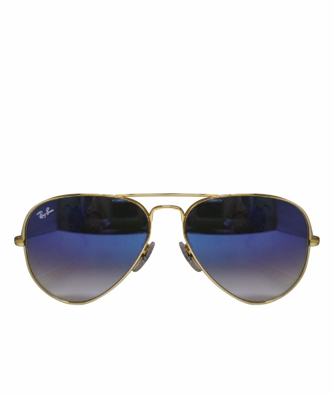 RAY BAN Голубые металлические солнцезащитные очки, фото 1