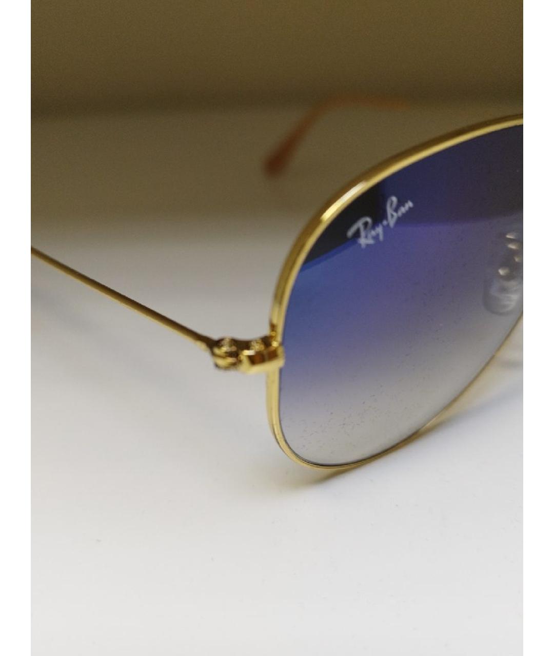 RAY BAN Голубые металлические солнцезащитные очки, фото 3