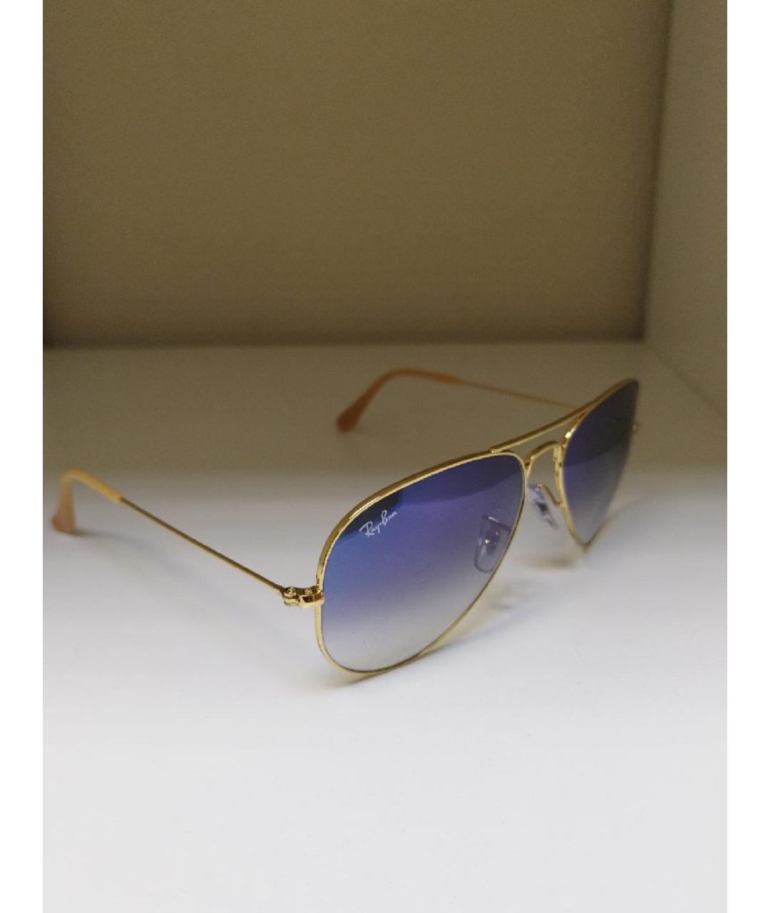 RAY BAN Голубые металлические солнцезащитные очки, фото 2