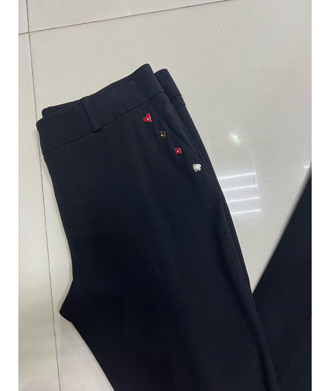 VDP Черные вискозные прямые брюки, фото 4
