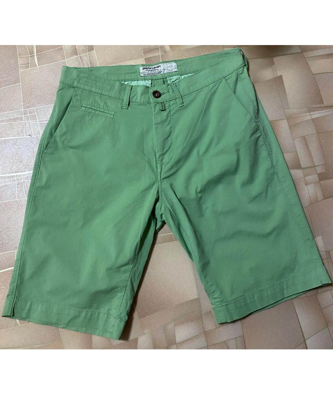 PIERRE CARDIN Зеленые хлопко-эластановые шорты, фото 7