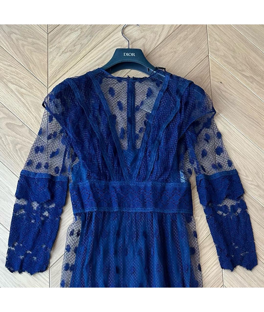 BURBERRY Темно-синее шелковое коктейльное платье, фото 4