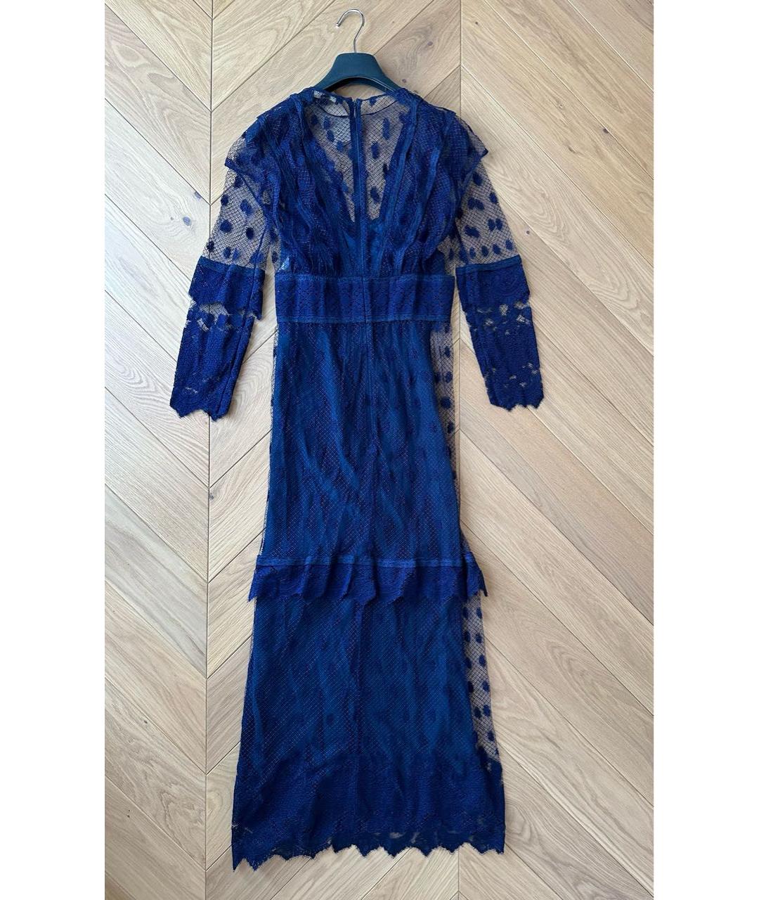 BURBERRY Темно-синее шелковое коктейльное платье, фото 2