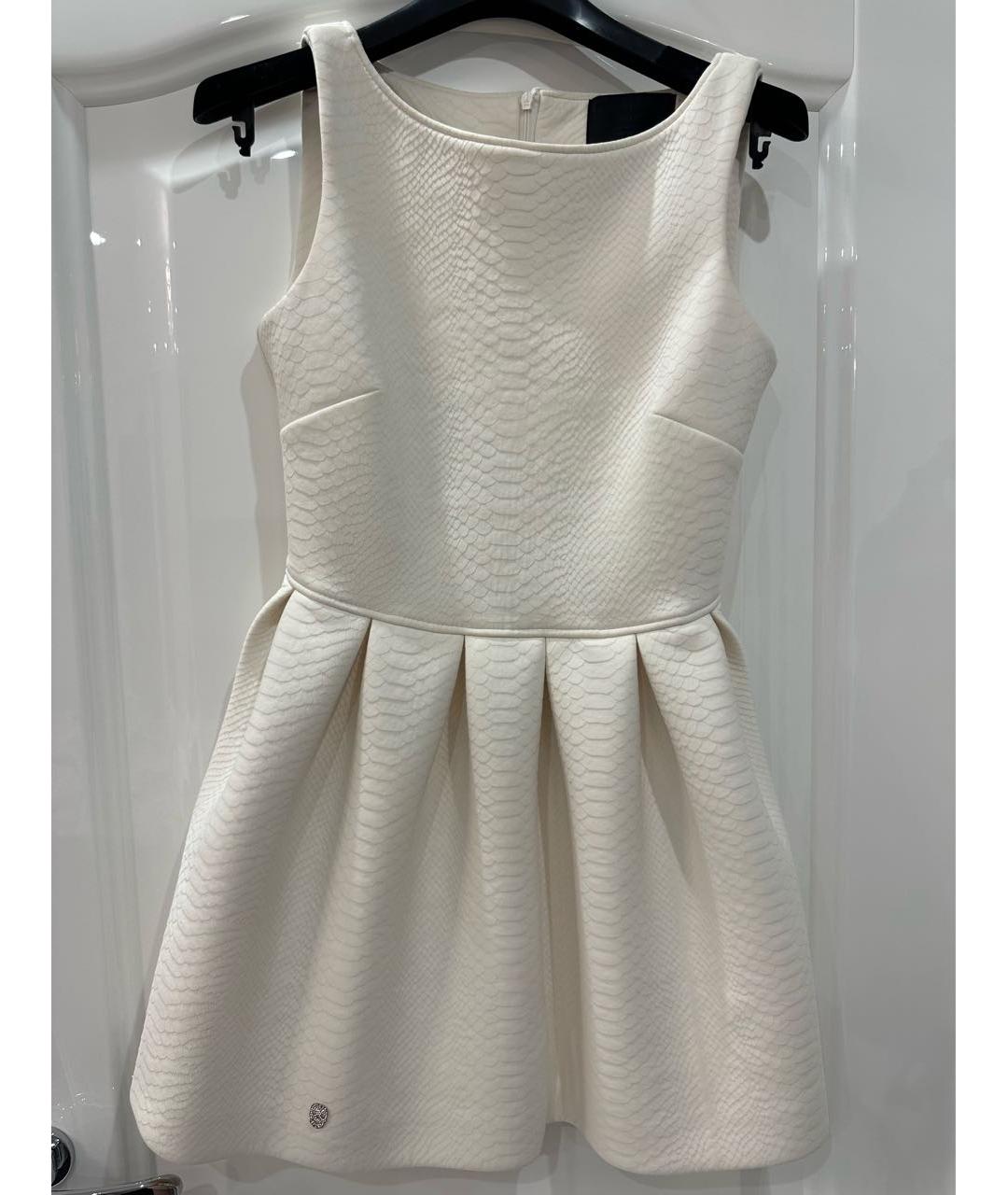 PHILIPP PLEIN Белое полиэстеровое коктейльное платье, фото 6