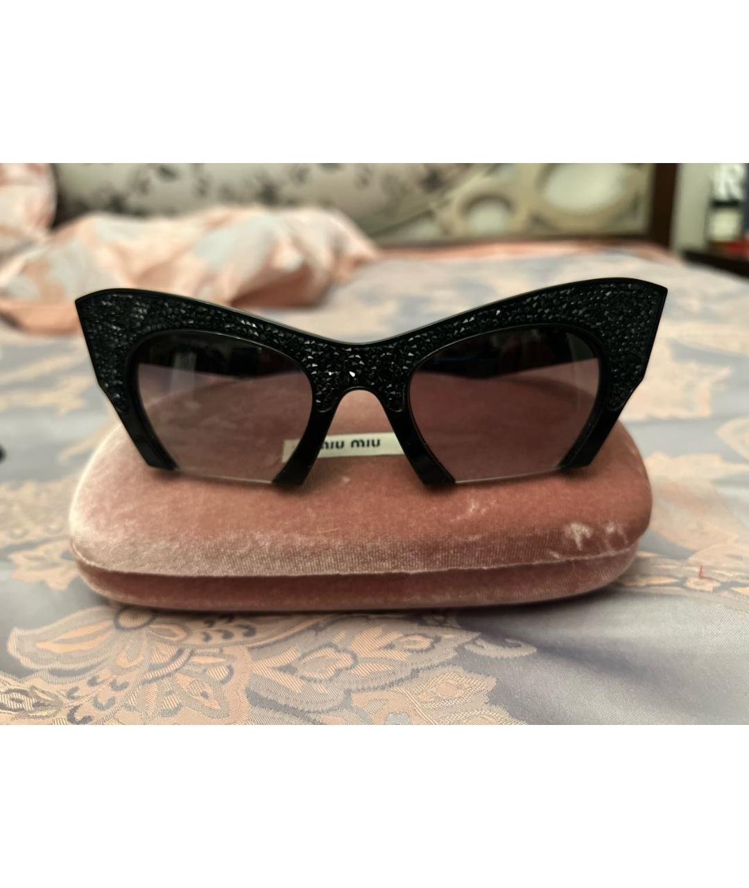 MIU MIU Черные пластиковые солнцезащитные очки, фото 9