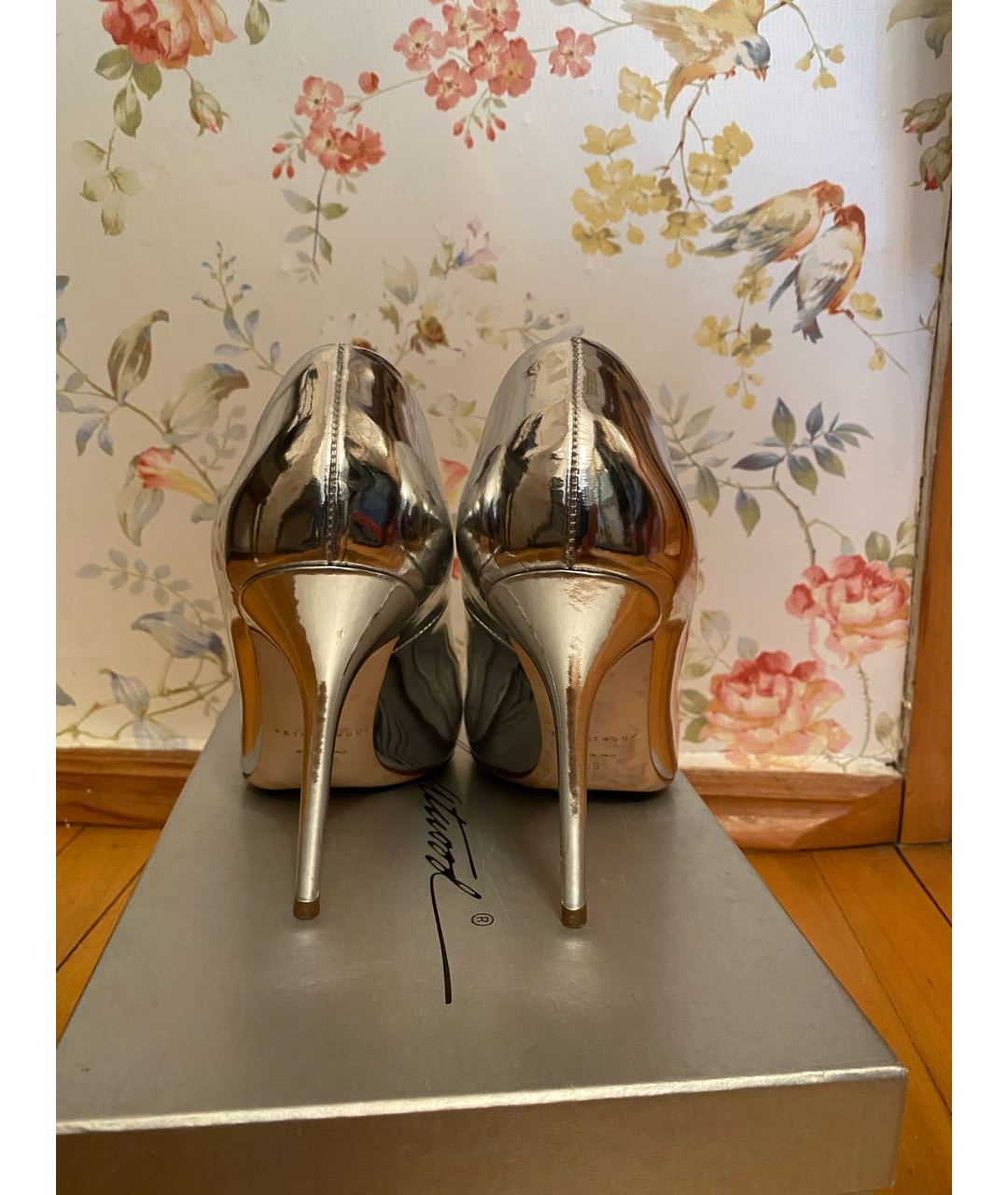 BRIAN ATWOOD Серебряные туфли из лакированной кожи, фото 4