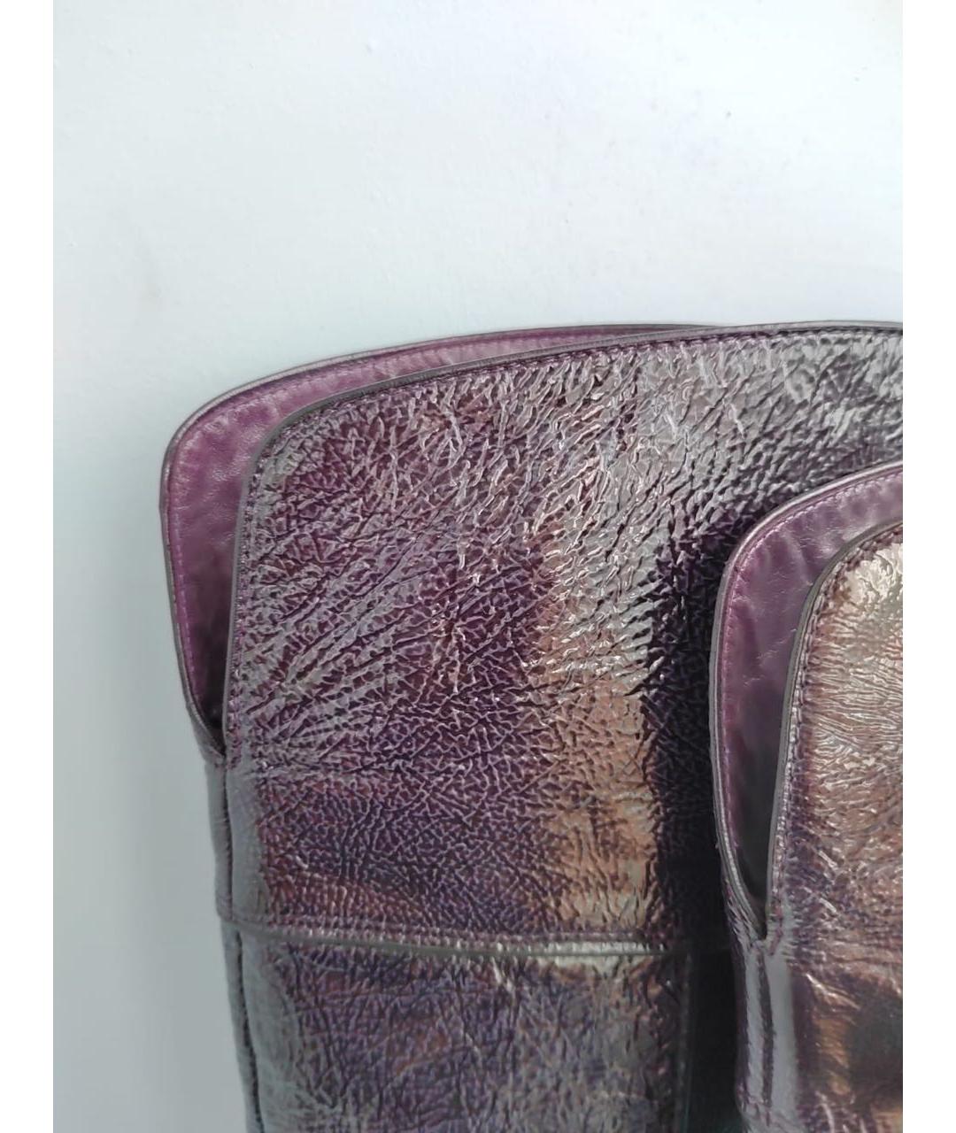 POLLINI Фиолетовые сапоги из лакированной кожи, фото 6