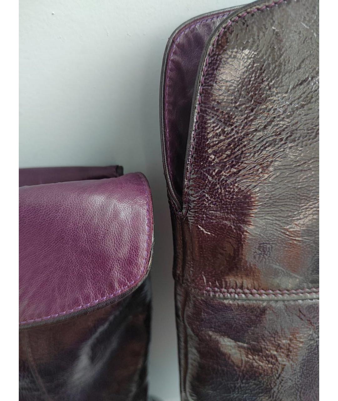 POLLINI Фиолетовые сапоги из лакированной кожи, фото 5