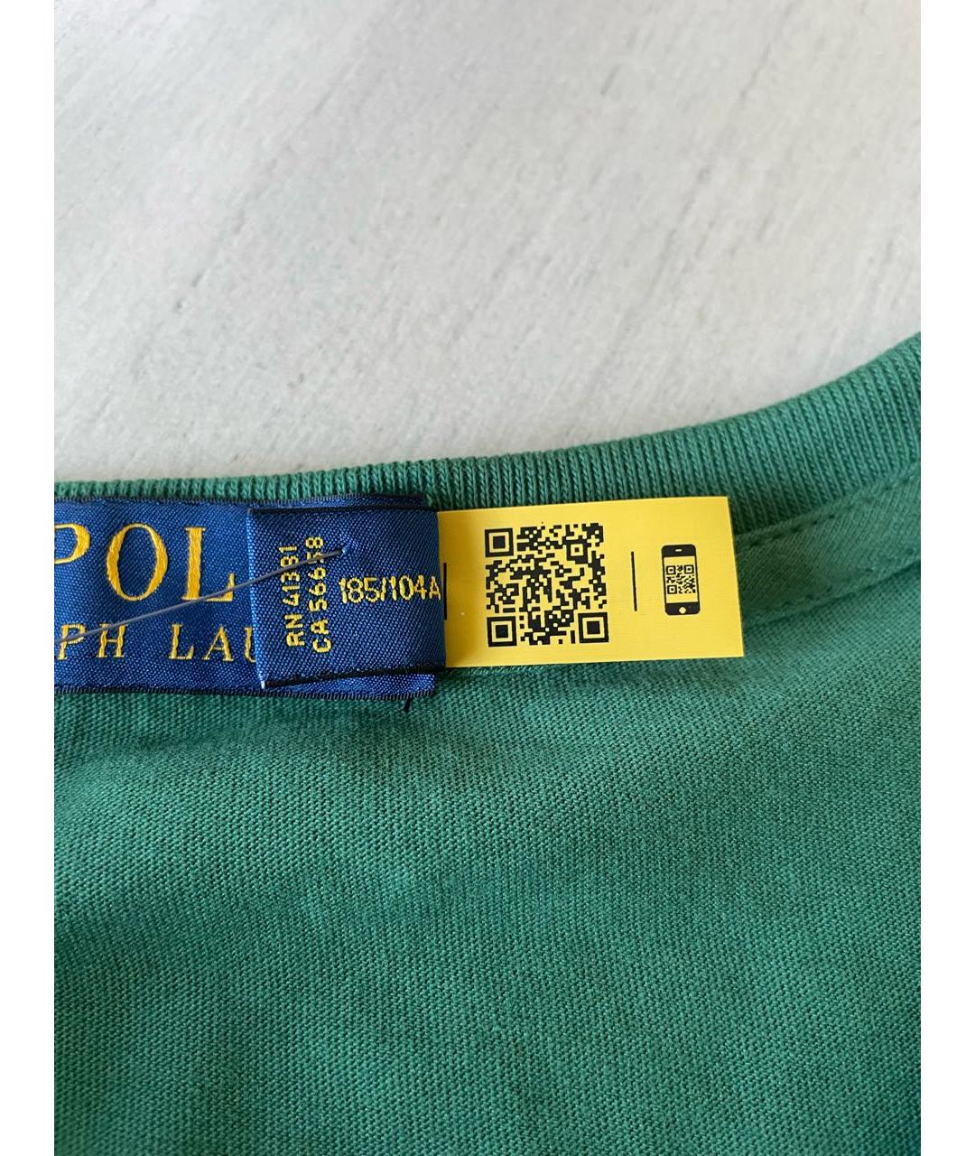 POLO RALPH LAUREN Зеленая хлопковая футболка, фото 4