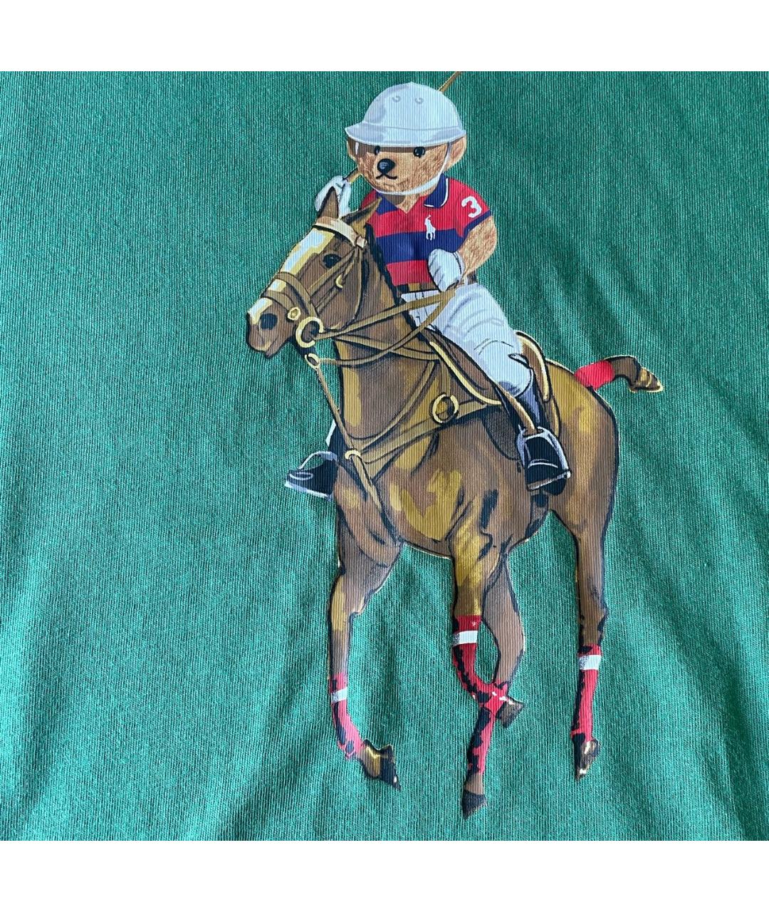 POLO RALPH LAUREN Зеленая хлопковая футболка, фото 3