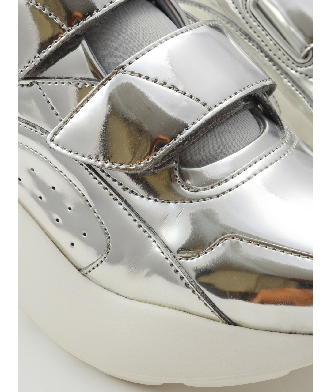 STELLA MCCARTNEY Серебряные кроссовки из искусственной кожи, фото 4