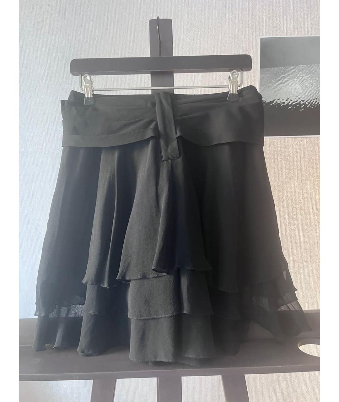 SEE BY CHLOE Черная шелковая юбка миди, фото 2