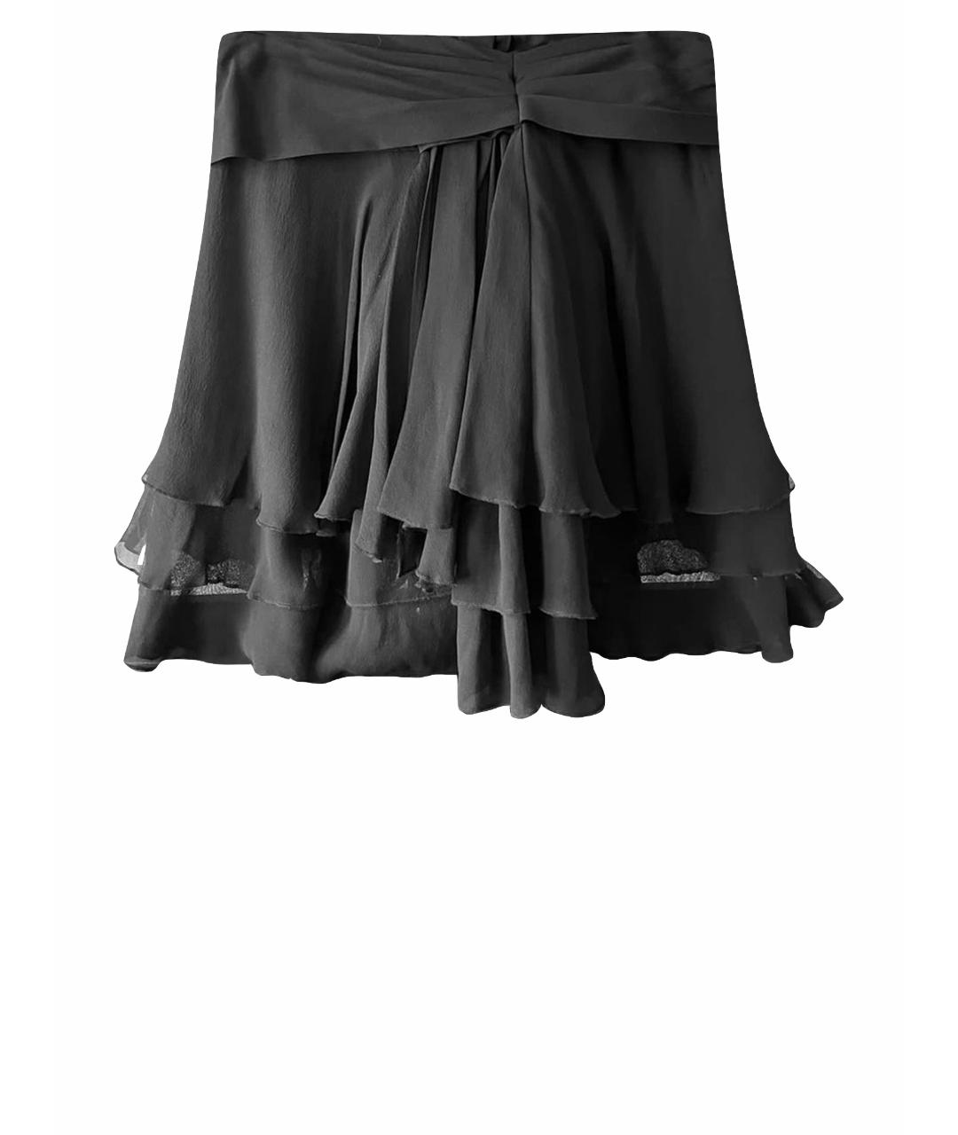 SEE BY CHLOE Черная шелковая юбка миди, фото 1