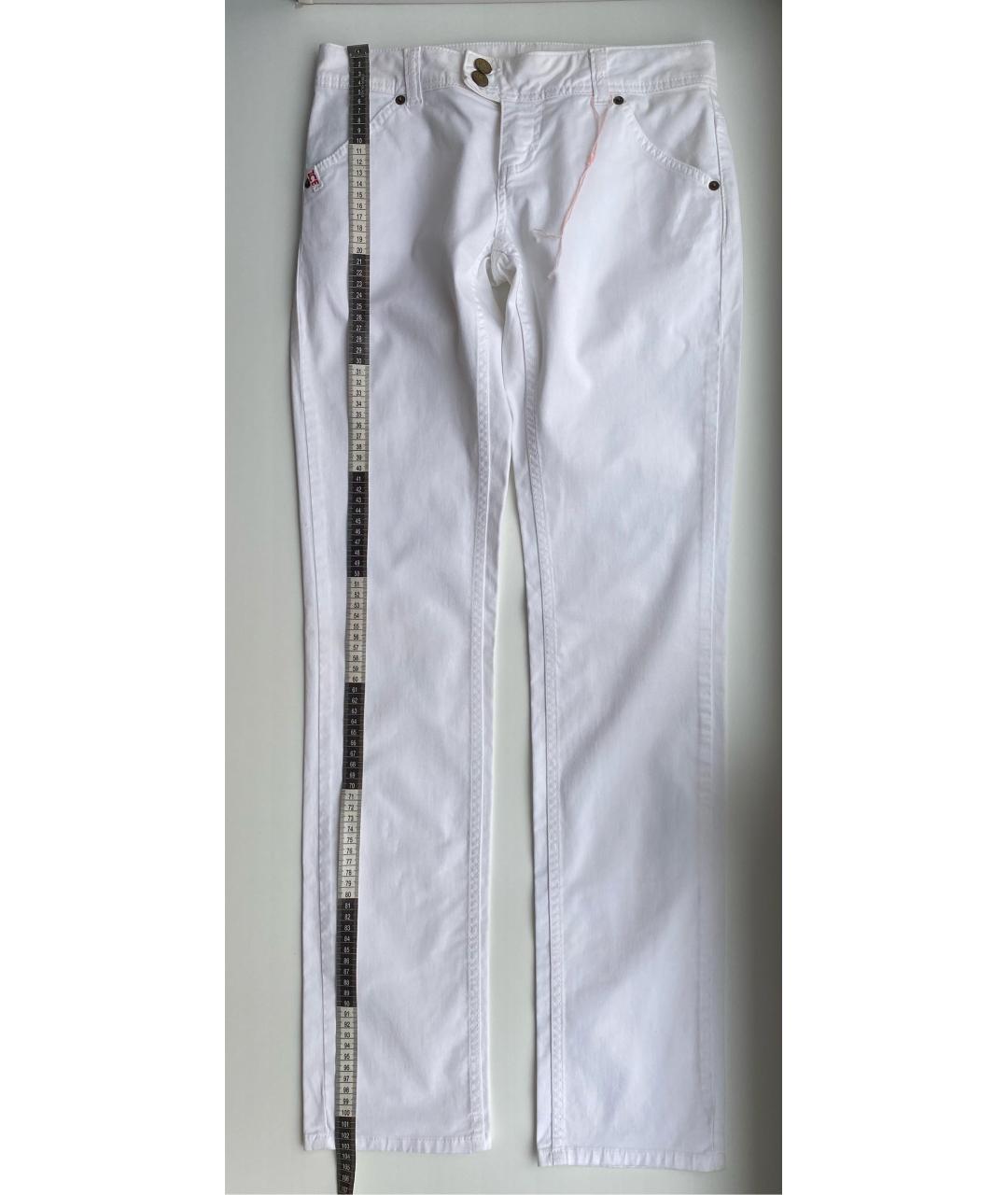 ICEBERG Белые хлопко-эластановые прямые джинсы, фото 6