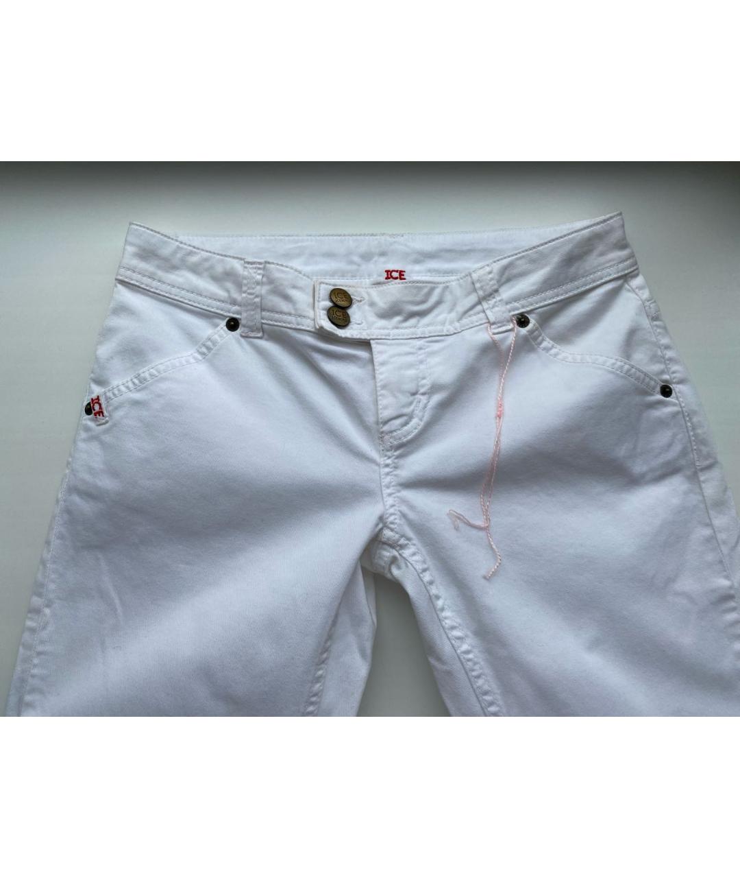 ICEBERG Белые хлопко-эластановые прямые джинсы, фото 8