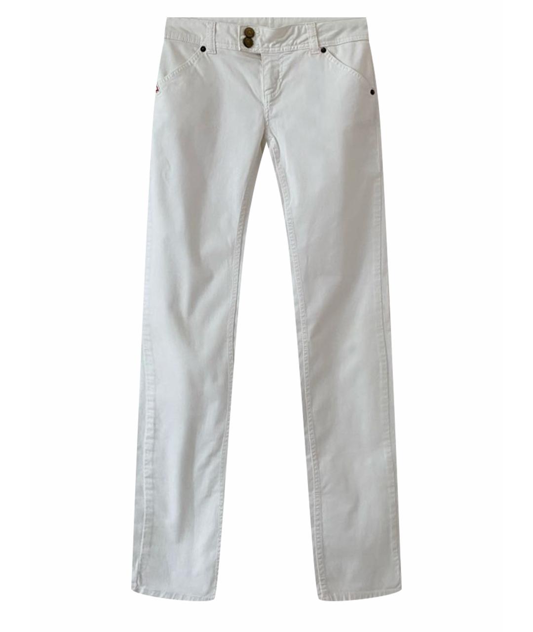 ICEBERG Белые хлопко-эластановые прямые джинсы, фото 1