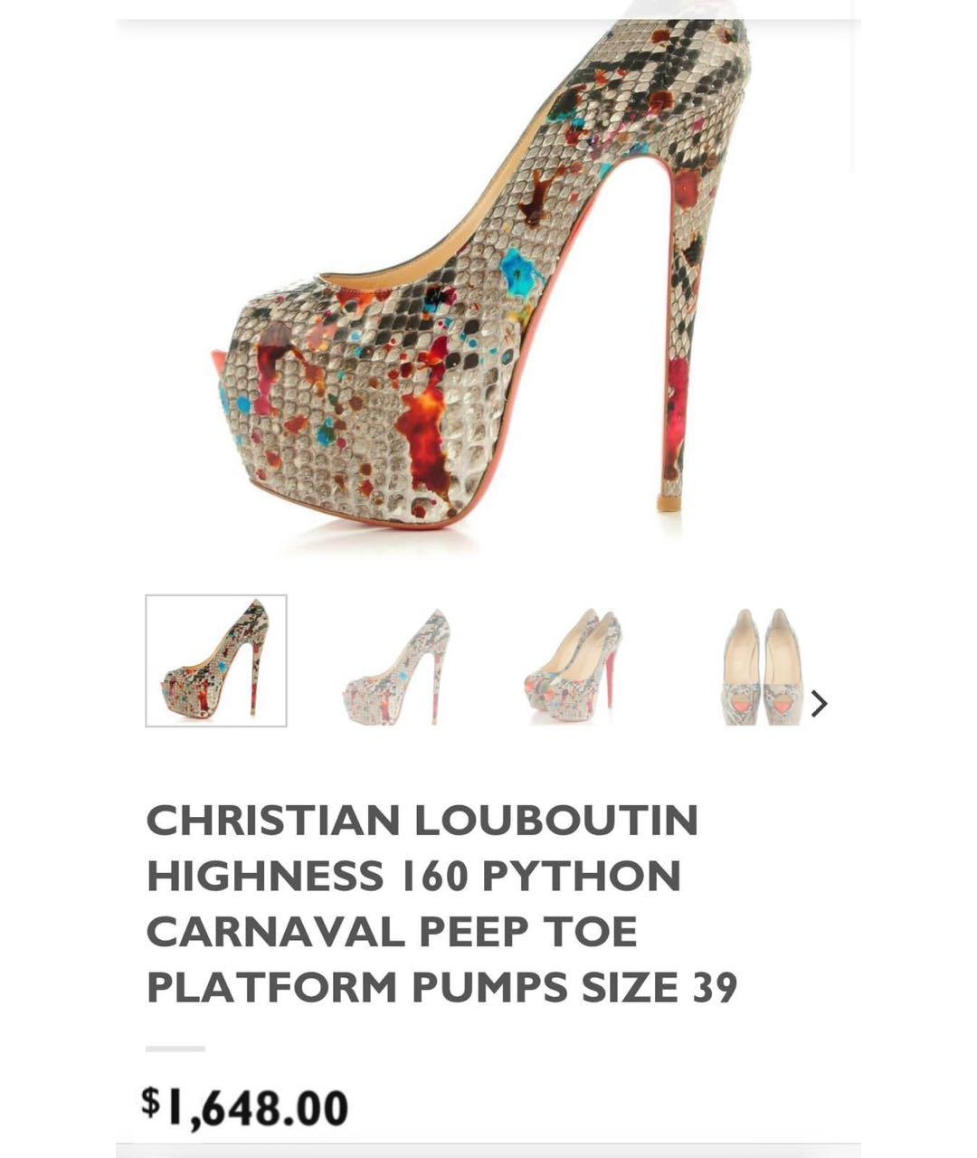 CHRISTIAN LOUBOUTIN Мульти туфли из экзотической кожи, фото 6