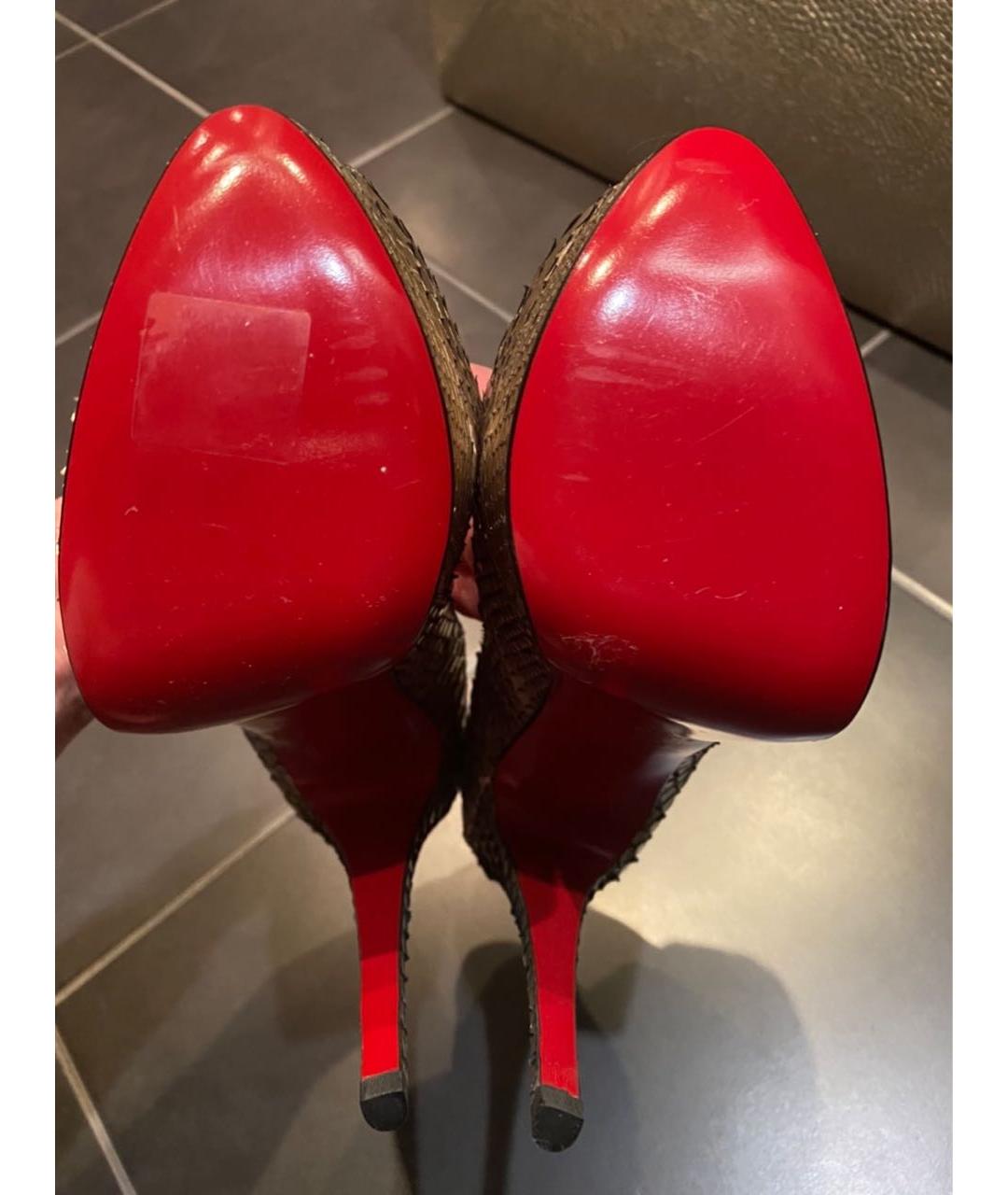 CHRISTIAN LOUBOUTIN Серебряные туфли из экзотической кожи, фото 4
