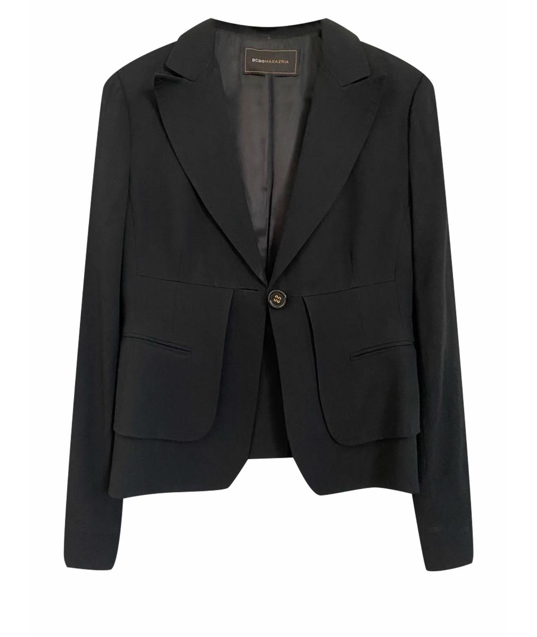 BCBG MAXAZRIA Черный вискозный жакет/пиджак, фото 1