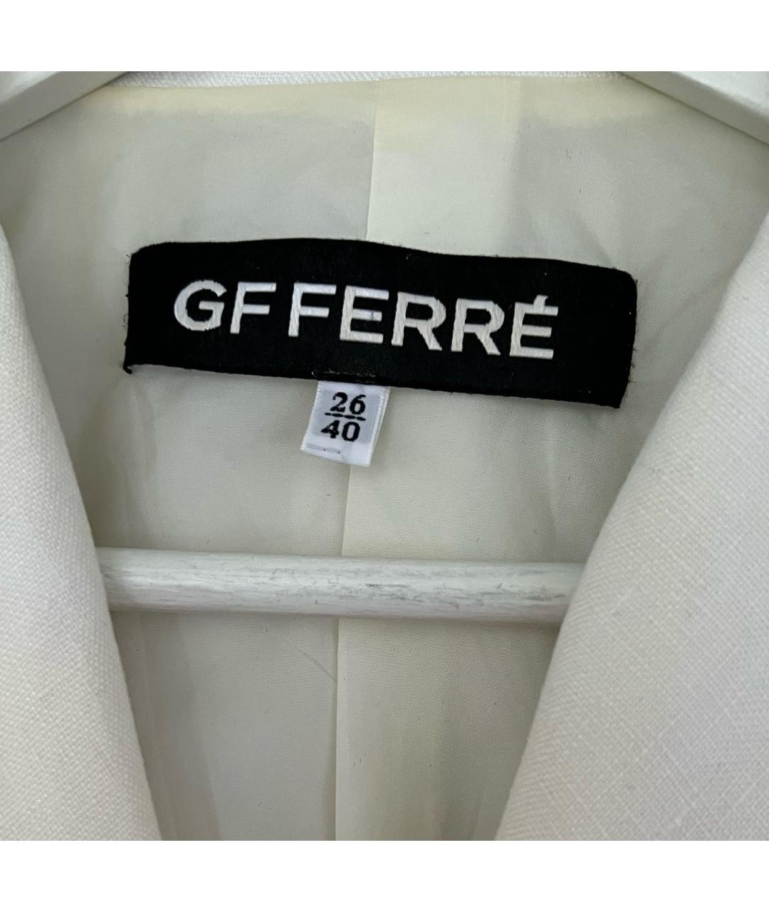 GIANFRANCO FERRE Белый льняной жакет/пиджак, фото 3
