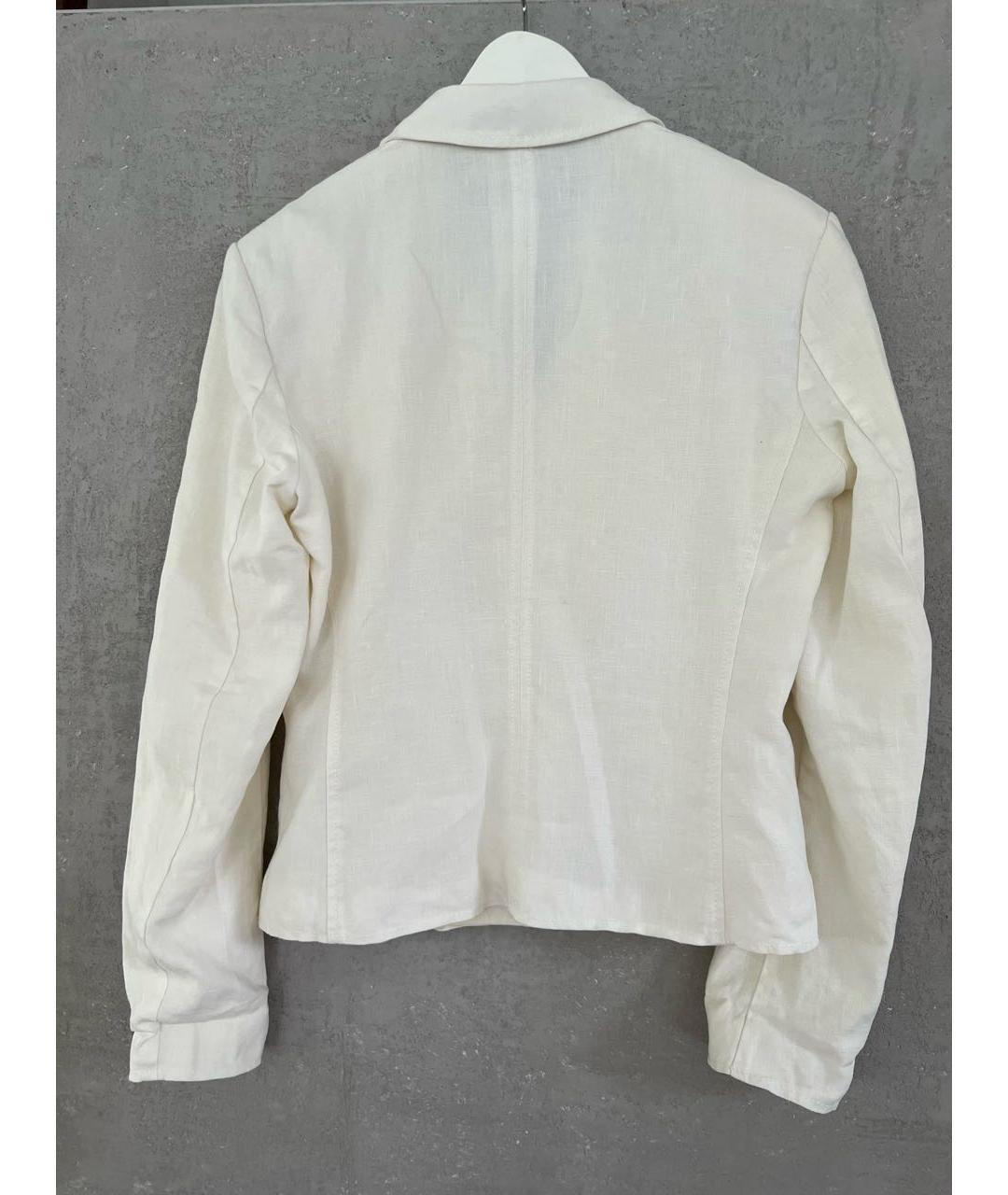 GIANFRANCO FERRE Белый льняной жакет/пиджак, фото 2