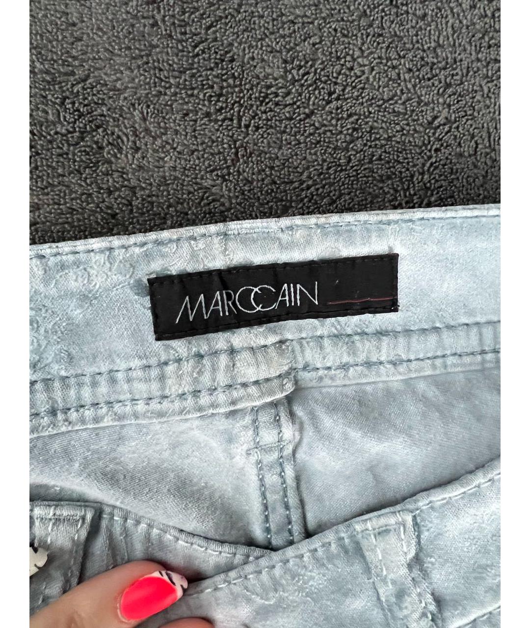 MARC CAIN Голубые хлопко-эластановые джинсы слим, фото 3