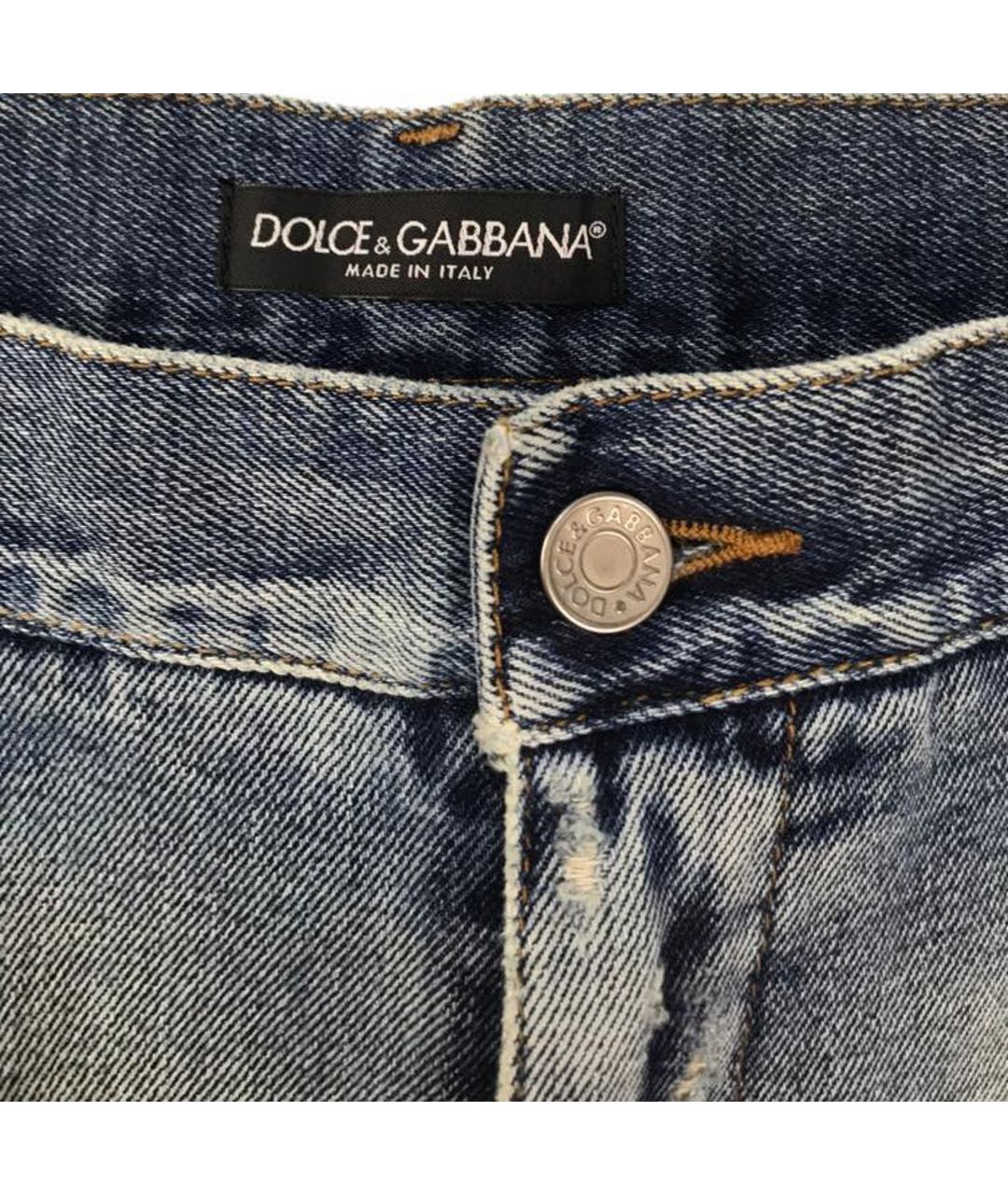 DOLCE&GABBANA Голубые прямые джинсы, фото 4