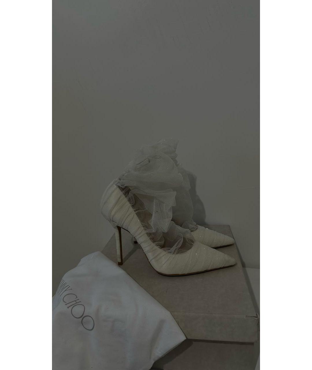 JIMMY CHOO Белые кожаные туфли, фото 8