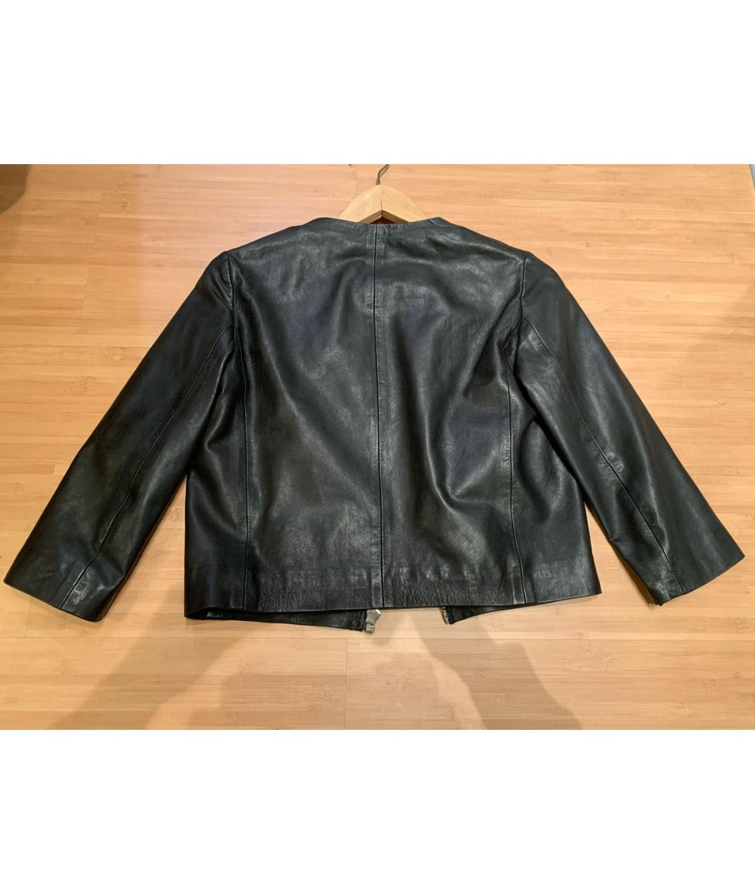 POLLINI Черный кожаный жакет/пиджак, фото 3