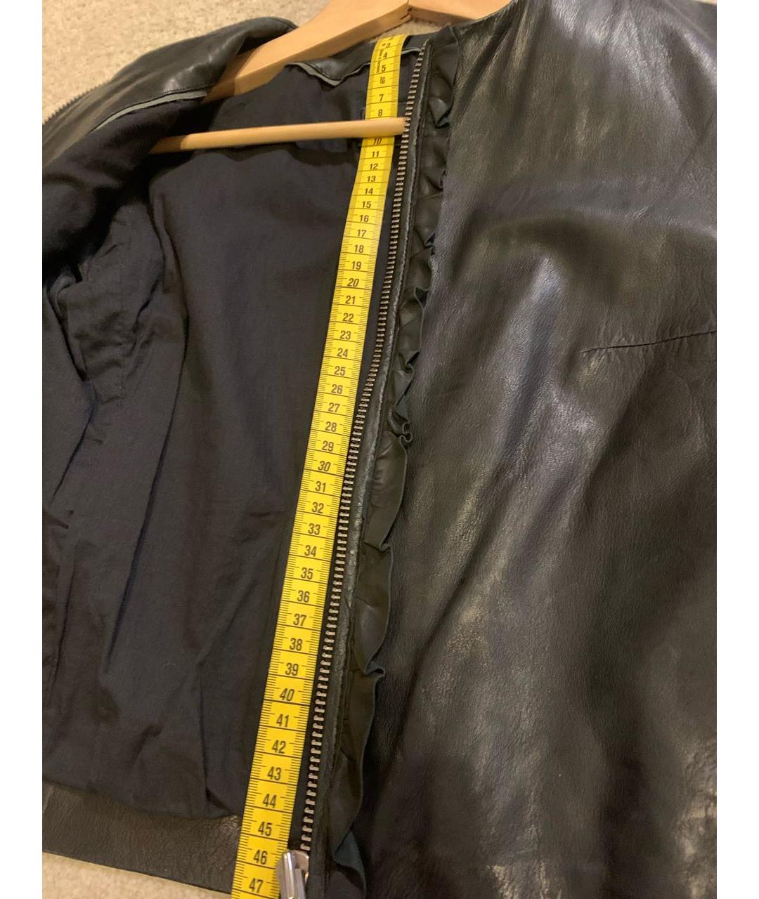 POLLINI Черный кожаный жакет/пиджак, фото 6